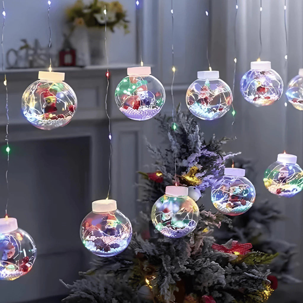 Cascata de Esferas Natalina 3D + BRINDE