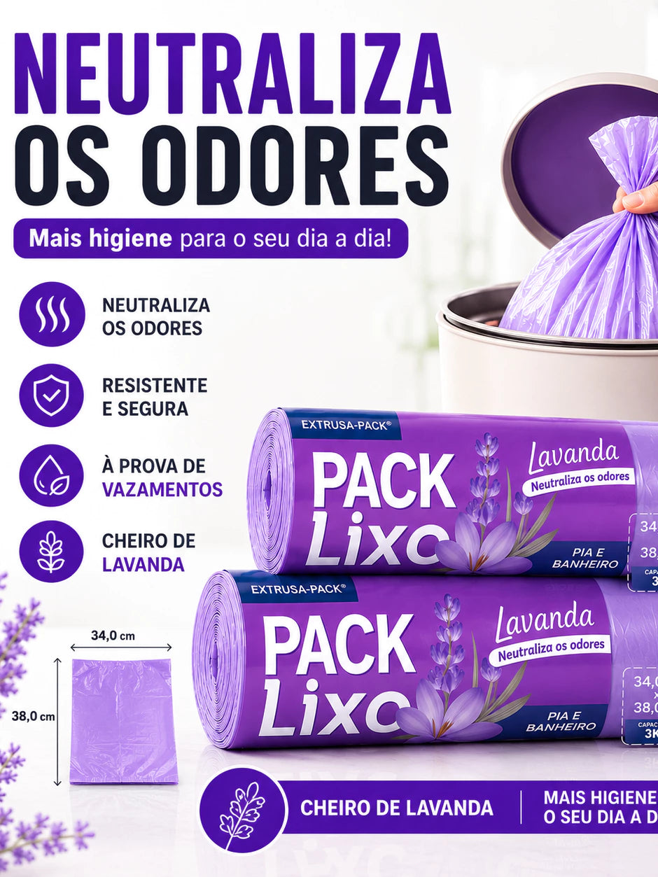 Saco de Lixo Lavanda ( 40 sacos)