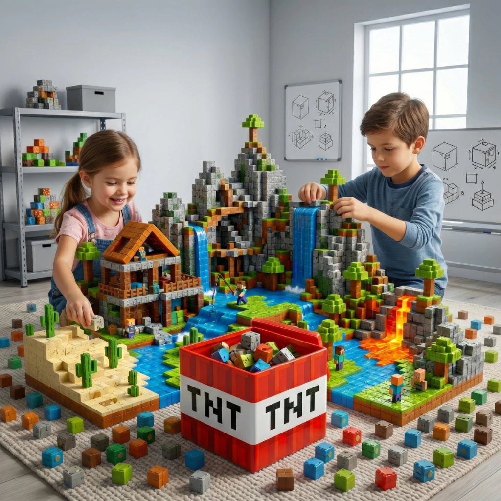 Kit 180 Bloco Magnéticos (Brinquedo Educativo)