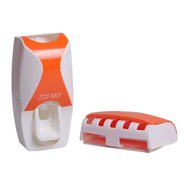 Dispensador Automático de Pasta de Dente e Suporte de Escovas